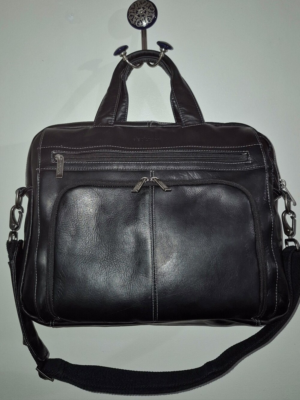 🔥Kenneth Cole REACTION 'Out of the Bag' Manhattan Colombian Leather 15.6" Lapto